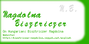 magdolna bisztriczer business card